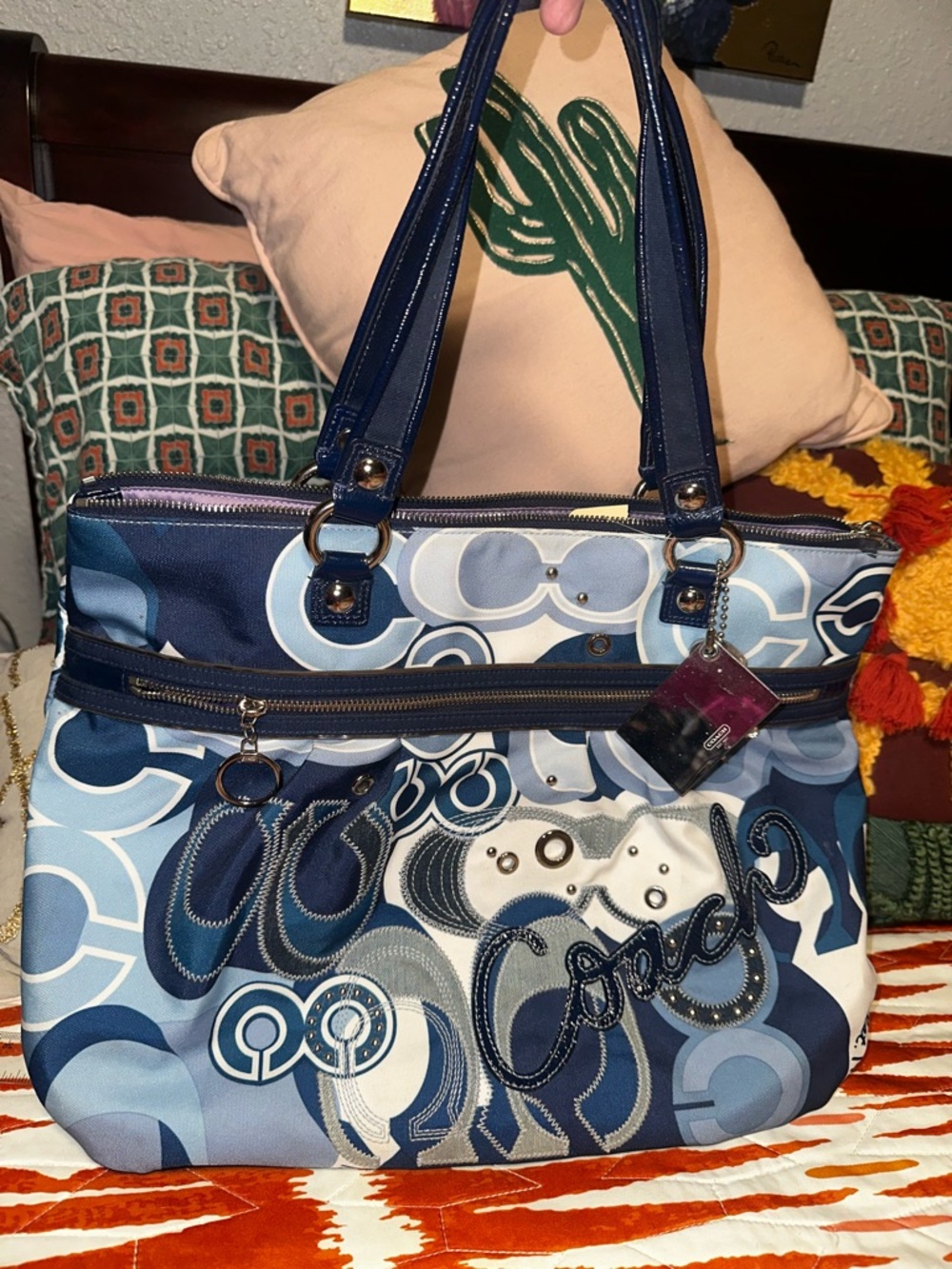 Coach Poppy Denim Signature Purse (2010) - Picture 3 of 8